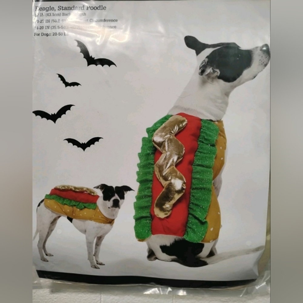 Vibrant Life Hot Dog Costume Medium Halloween Standard Poodle Beagle 20-50lb Dog